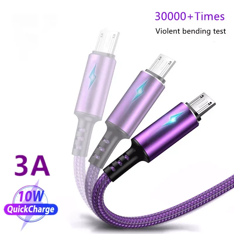 3A LED Micro USB Cable Fast Charging Micro Data Cord for Samsung Xiaomi Huawei Android Mobile Phone Accessories Microusb Cables
3A LED Micro USB Cable Fast Charging Micro Data Cord for Samsung Xiaomi Huawei Android Mobile Phone Accessories Microusb Cables