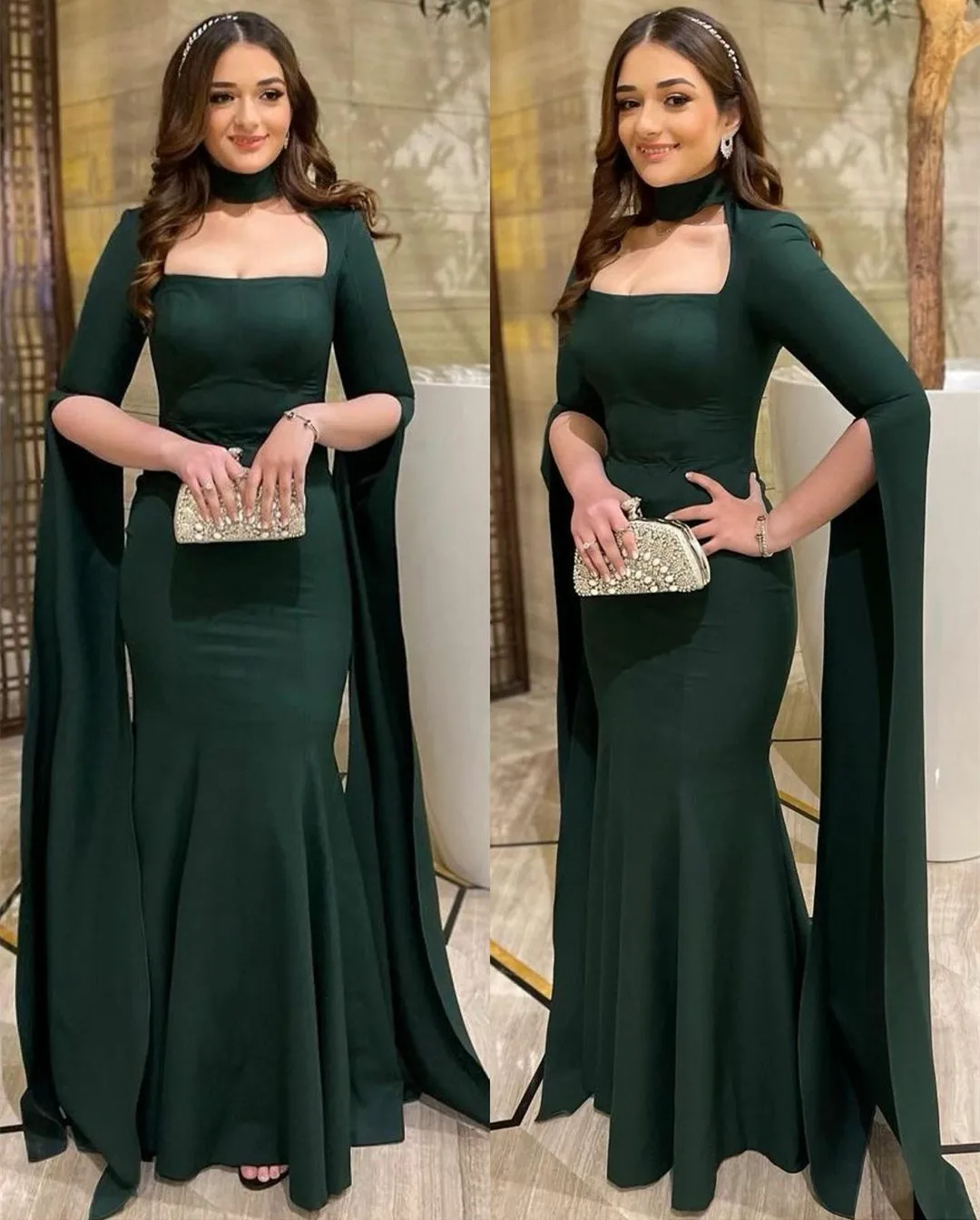 Vintage Long Green Evening Dresses Mermaid Square Neck Floor Length Muslim Abendkleider Robes de Soirée for Women
Vintage Long Green Evening Dresses Mermaid Square Neck Floor Length Muslim Abendkleider Robes de Soirée for Women