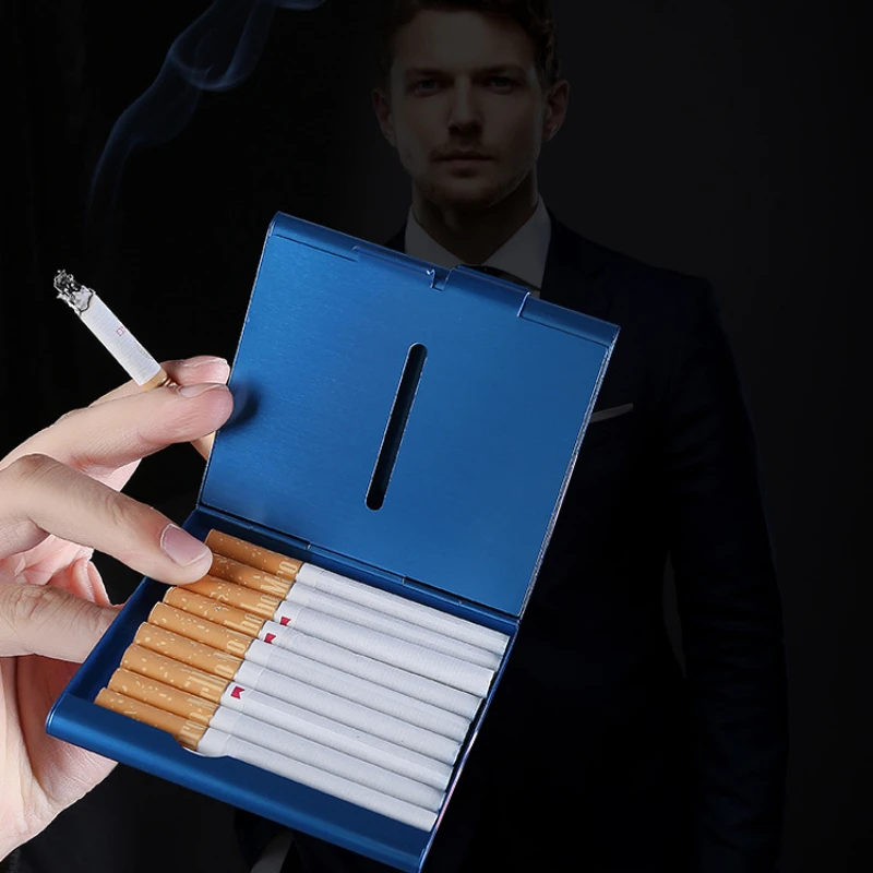 Aluminum Cigarette Case Storage for 20 Cigarettes Holder Double Sided Flip Open Pocket-Cigarette Case Storage Gifts For father 
Aluminum Cigarette Case Storage for 20 Cigarettes Holder Double Sided Flip Open Pocket-Cigarette Case Storage Gifts For father