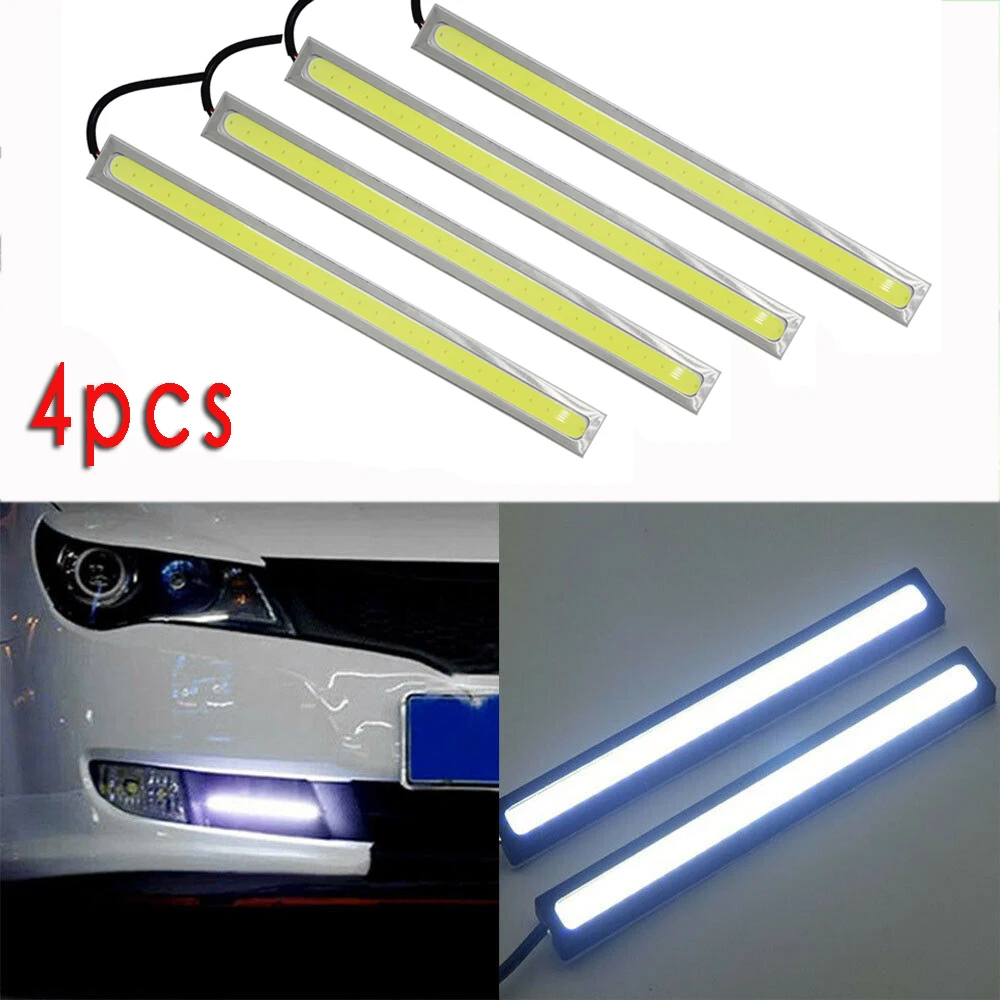 4pcs White 12V LED Strip DRL Daytime Running Lights Fog Lamp Waterproof Aluminum Housing+COB Car Daytime Running Light
4pcs White 12V LED Strip DRL Daytime Running Lights Fog Lamp Waterproof Aluminum Housing+COB Car Daytime Running Light