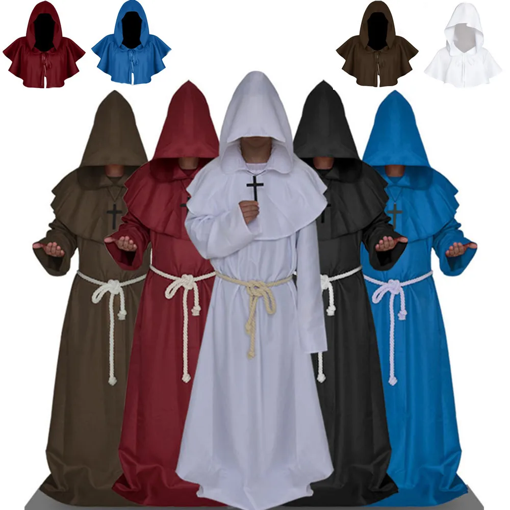Middle Ages Friar Cosplay Costume Wizard Minister Monk Robe Cape Hooded Shawl Woman Man Halloween Christmas Suit
Middle Ages Friar Cosplay Costume Wizard Minister Monk Robe Cape Hooded Shawl Woman Man Halloween Christmas Suit