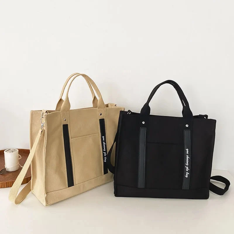 Women Canvas Thickened Shoulder Bag Casual Large Capacity Handbag College Student Portable Crossbody Bags Shopping Tote Bag 
Women Canvas Thickened Shoulder Bag Casual Large Capacity Handbag College Student Portable Crossbody Bags Shopping Tote Bag