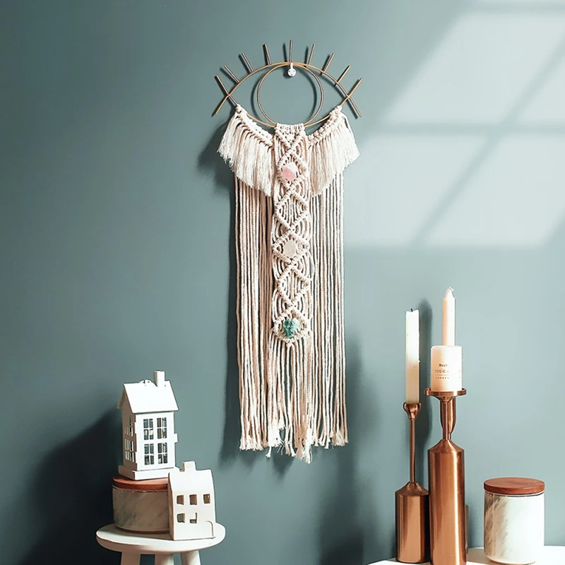 Macrame Wall Hanging Dream Catcher Boho Eye Shape Woven Wall-Mounted Tapestry For Apartment Living Room Home Decor
Macrame Wall Hanging Dream Catcher Boho Eye Shape Woven Wall-Mounted Tapestry For Apartment Living Room Home Decor
