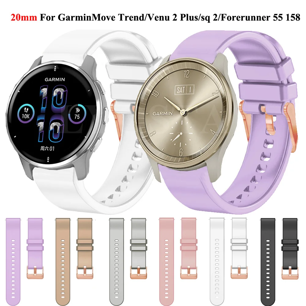 20mm Smart Watch Strap For Garmin Vivoactive 3 Venu 2 plus SQ Vivomove HR Silicone Band Forerunner 245 645 55 Watchband Bracelet
20mm Smart Watch Strap For Garmin Vivoactive 3 Venu 2 plus SQ Vivomove HR Silicone Band Forerunner 245 645 55 Watchband Bracelet