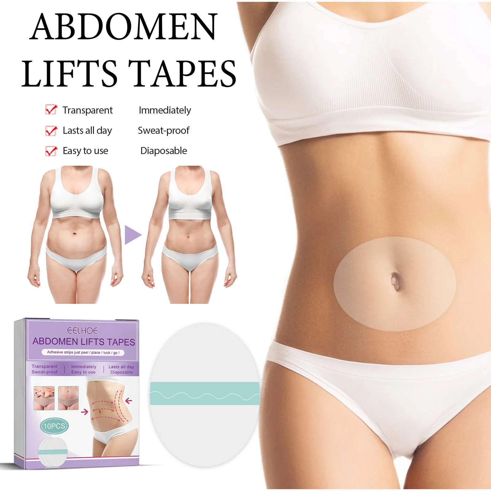 10Pcs Belly LiftLifting Loose Skin Firming Belly Shaping Belly Button Stickers Slimming Navel Stick Slim Patch Weight Loss
10Pcs Belly LiftLifting Loose Skin Firming Belly Shaping Belly Button Stickers Slimming Navel Stick Slim Patch Weight Loss