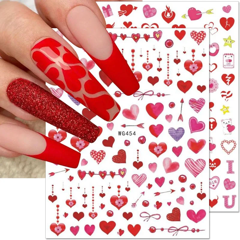Cute Love Heart Nail Decals Valentines Day Nail Stickers 3D Hearts Lips Letters Nail Art Stickers Women Nail Accessories
Cute Love Heart Nail Decals Valentines Day Nail Stickers 3D Hearts Lips Letters Nail Art Stickers Women Nail Accessories