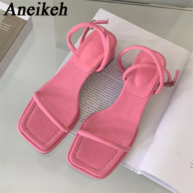 Женские Новые сандалии с пряжкой Aneikeh, летняя ткань из чистого хлопка, с квадратным носком, на толстом каблуке, простые повседневные сандалии 2023
Женские Новые сандалии с пряжкой Aneikeh, летняя ткань из чистого хлопка, с квадратным носком, на толстом каблуке, простые повседневные сандалии 2023