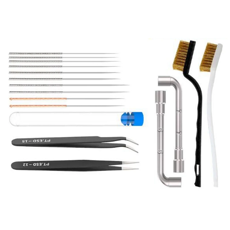 3D Printer Cleaner Tool Copper Wire Brush Toothbrush Nozzle Cleaning Needle 3D Printer Parts Cleaning Tool Wrench Kit
3D Printer Cleaner Tool Copper Wire Brush Toothbrush Nozzle Cleaning Needle 3D Printer Parts Cleaning Tool Wrench Kit