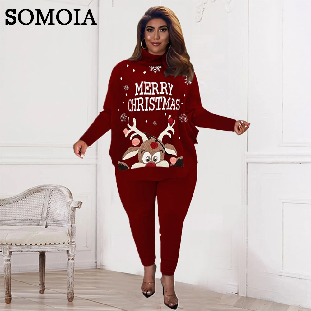 Plus Size Women's Clothing L-5XL Christmas Style Two Piece Sets Loos Turtleneck Sweater Home Wear Casual Outfits Matching Set
Plus Size Women's Clothing L-5XL Christmas Style Two Piece Sets Loos Turtleneck Sweater Home Wear Casual Outfits Matching Set