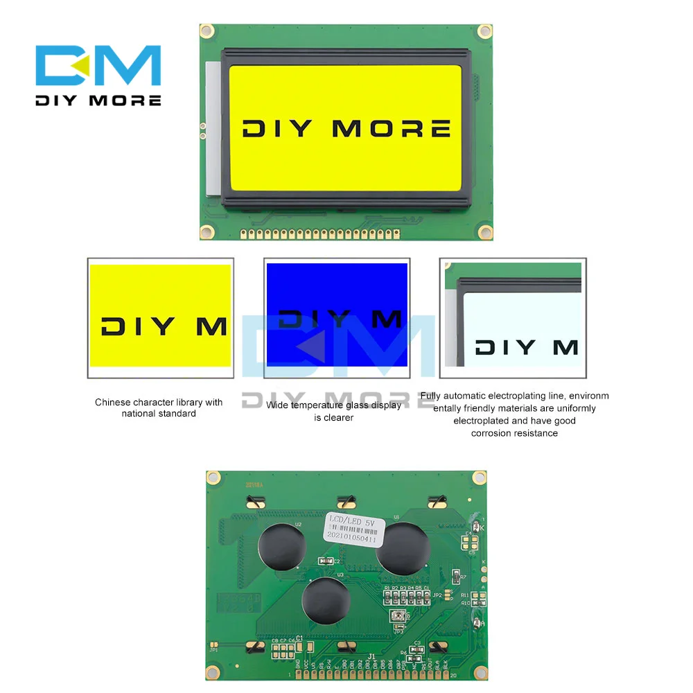Модуль ЖК 12864, синий и желтый экран, модуль ЖК-дисплея AIP31020, контроллер 5 В, Однорядный параллельный порт для 3D-принтера
Модуль ЖК 12864, синий и желтый экран, модуль ЖК-дисплея AIP31020, контроллер 5 В, Однорядный параллельный порт для 3D-принтера