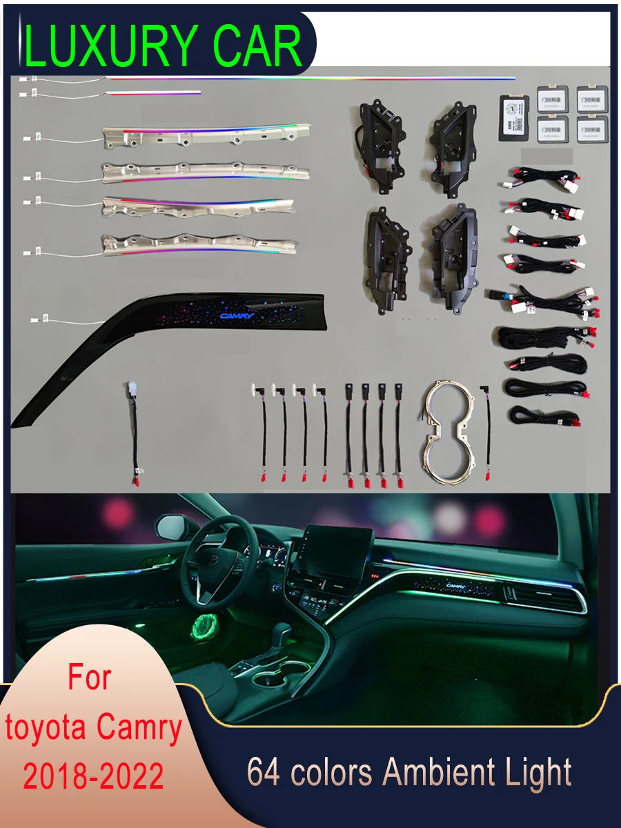 Ambient Light For Toyota Camry 2018-2022 Water Cup Footwell Neon Lamp 3D Symphony 3D Fluent Ambient Light Steering Wheel Control
Ambient Light For Toyota Camry 2018-2022 Water Cup Footwell Neon Lamp 3D Symphony 3D Fluent Ambient Light Steering Wheel Control