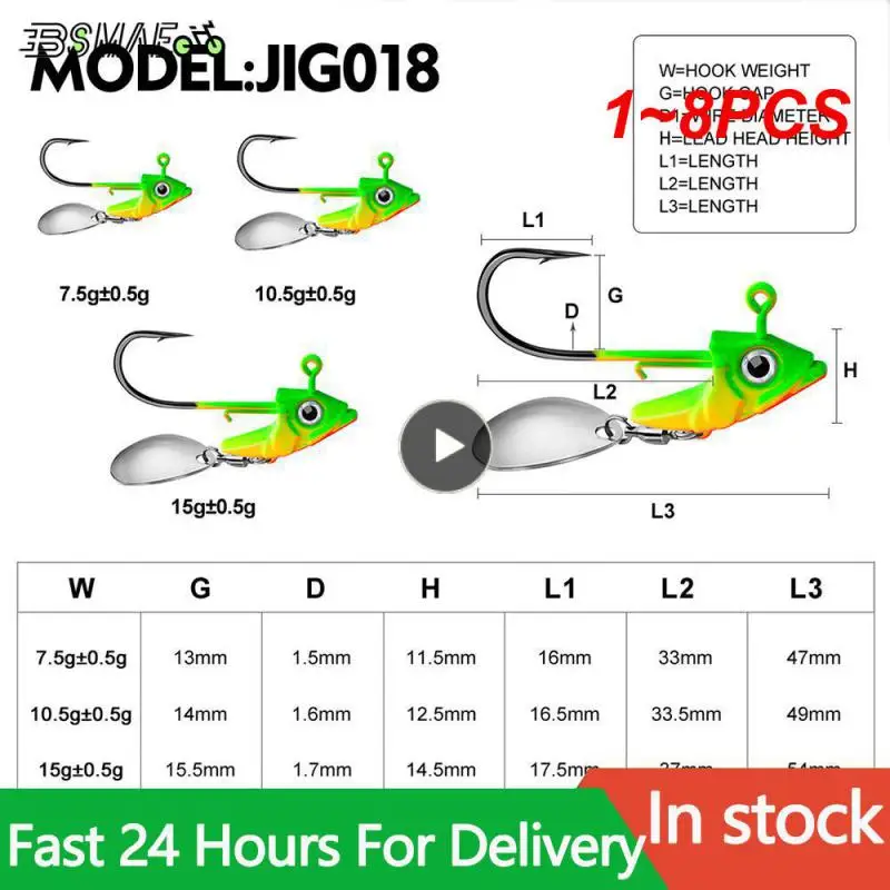1~8PCS Finshing Hunter Jig Head Hooks Weighted with Spinner Blades Swimbaits Crank Hooks for Soft Fishing Lures
1~8PCS Finshing Hunter Jig Head Hooks Weighted with Spinner Blades Swimbaits Crank Hooks for Soft Fishing Lures