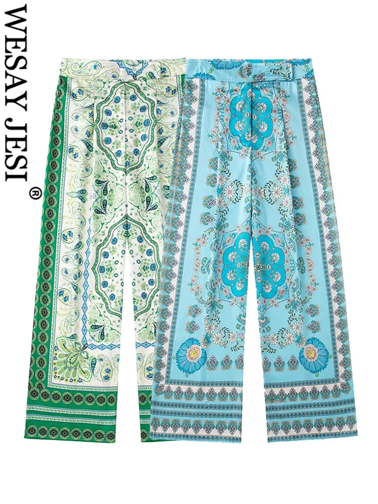 WESAY JESI Two Tone Resort Style Print Ladies Long Straight Wide Leg Pants Lightweight Casual Loose Comfortable Women's Trousers
WESAY JESI Two Tone Resort Style Print Ladies Long Straight Wide Leg Pants Lightweight Casual Loose Comfortable Women's Trousers
