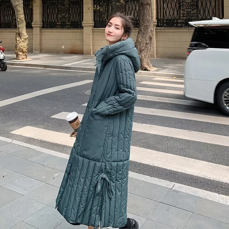 Female Cold Coat Loose Thick Solid X-Long Women's Winter Quilted Jackets Single Breasted Hooded Stand Collar Casual Parkas
Female Cold Coat Loose Thick Solid X-Long Women's Winter Quilted Jackets Single Breasted Hooded Stand Collar Casual Parkas