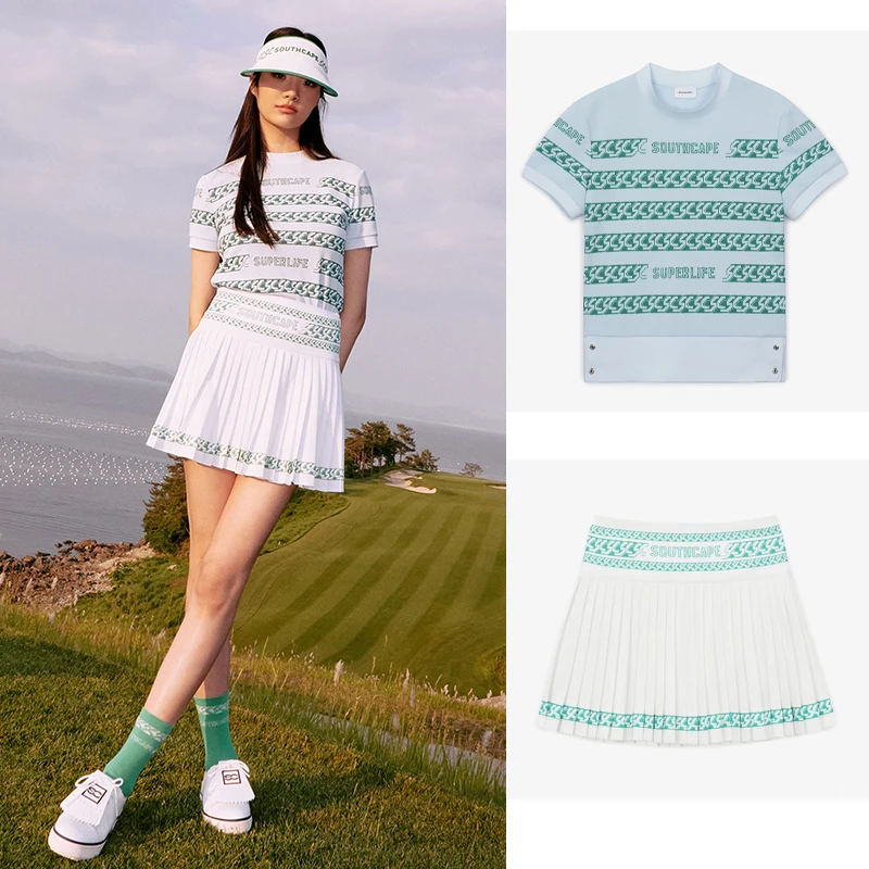 Women's Golf Apparel Korean Summer Elastic Round Neck Printed Top Short Sleeve T-shirt and Pleated Short Skirt
Women's Golf Apparel Korean Summer Elastic Round Neck Printed Top Short Sleeve T-shirt and Pleated Short Skirt
