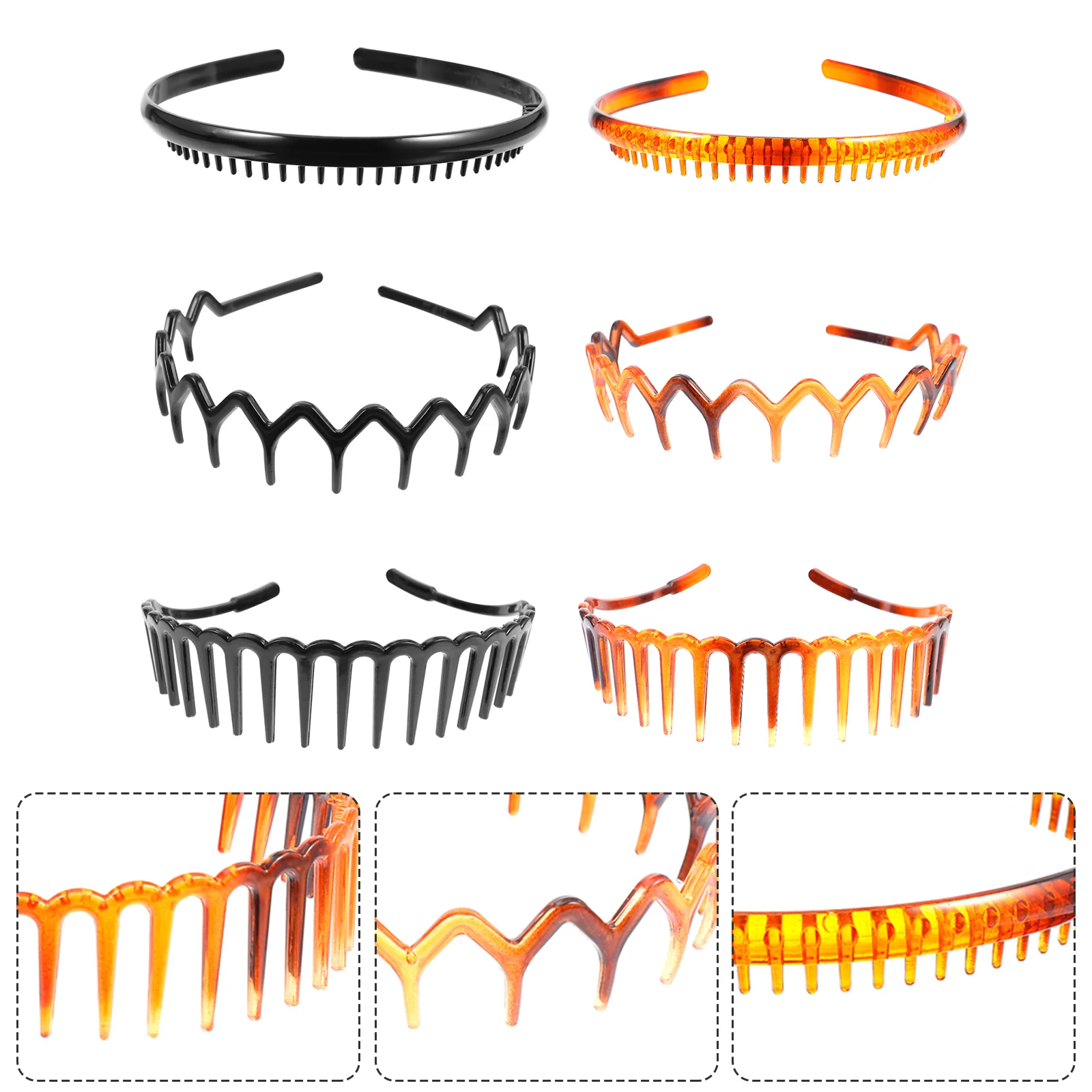 

Headband Toothed Plastic Comb Hair Headbands Hairband Women Teeth Zig Zag Wavy Bands Zigzag Men Tooth Hoop Elastic Claw Wave