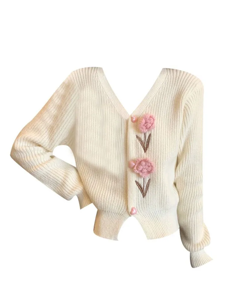Fall Winter Women French Vintage Kawaii Cardigan Tops Long Sleeve Mori Girl Cropped Sweaters Cottage Core Aesthetic Knitwears 
Fall Winter Women French Vintage Kawaii Cardigan Tops Long Sleeve Mori Girl Cropped Sweaters Cottage Core Aesthetic Knitwears