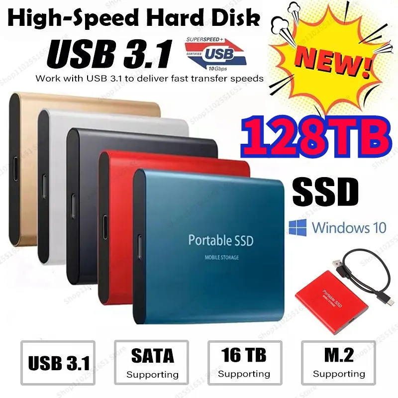 SSD 2TB Hard Drive External Type-C High Speed USB3.1 4TB 8TB 16TB 32TB 64TB SSD Storage Portable HD Hard Disk For Laptop
SSD 2TB Hard Drive External Type-C High Speed USB3.1 4TB 8TB 16TB 32TB 64TB SSD Storage Portable HD Hard Disk For Laptop