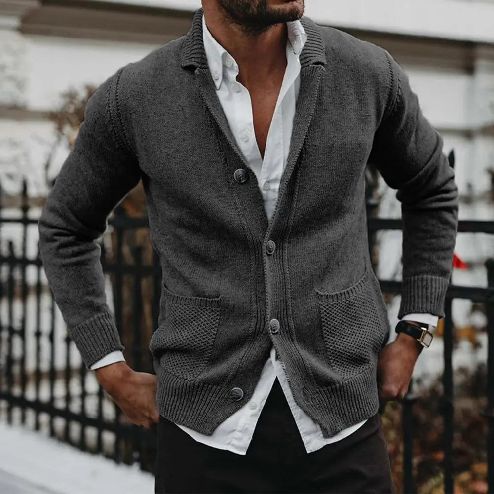 Stylish Spring Sweater Coat Cardigan Pockets Men Spring Coat Long Sleeves Turn-down Collar Men Sweater Coat for Daily Wear
Stylish Spring Sweater Coat Cardigan Pockets Men Spring Coat Long Sleeves Turn-down Collar Men Sweater Coat for Daily Wear