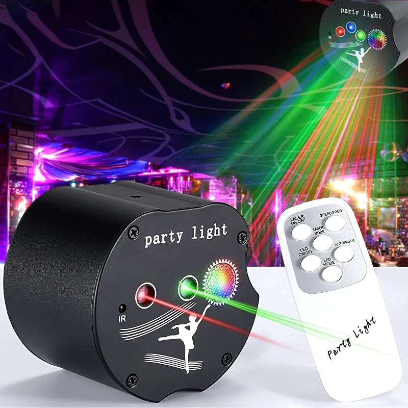 New DJ Disco Light RGB Disco Ball Laser Light LED Projetor 3 Lens 48 Patterns Sound Activated Strobe Stage Lights For Home Party
New DJ Disco Light RGB Disco Ball Laser Light LED Projetor 3 Lens 48 Patterns Sound Activated Strobe Stage Lights For Home Party