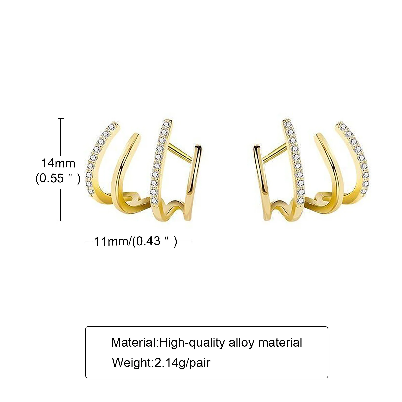 Vnox Korean Japanese Style Claw Earrings for Women, Bling Girls CZ Stones Stud Earrings, Layered Hoop Cuff Cirle Ear Jewelry
Vnox Korean Japanese Style Claw Earrings for Women, Bling Girls CZ Stones Stud Earrings, Layered Hoop Cuff Cirle Ear Jewelry