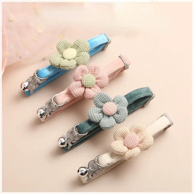 Cute knitting Flower Bell Collar Adjustable Cat Necklace Pet Collar Traction Safety Buckle Necklace Small Dog Dog Supplies
Cute knitting Flower Bell Collar Adjustable Cat Necklace Pet Collar Traction Safety Buckle Necklace Small Dog Dog Supplies