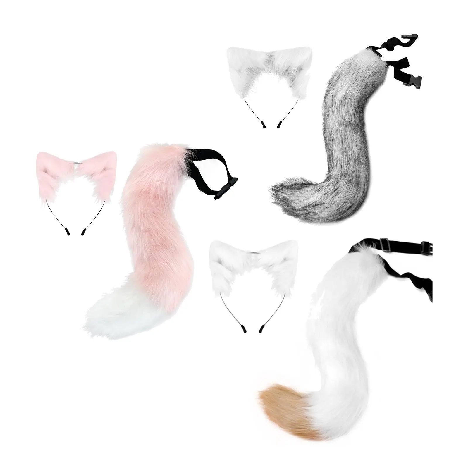 Ears and Tail Set Adjustable Belt Cat Ear Headband Headwear for Funny Gifts Costume
Ears and Tail Set Adjustable Belt Cat Ear Headband Headwear for Funny Gifts Costume