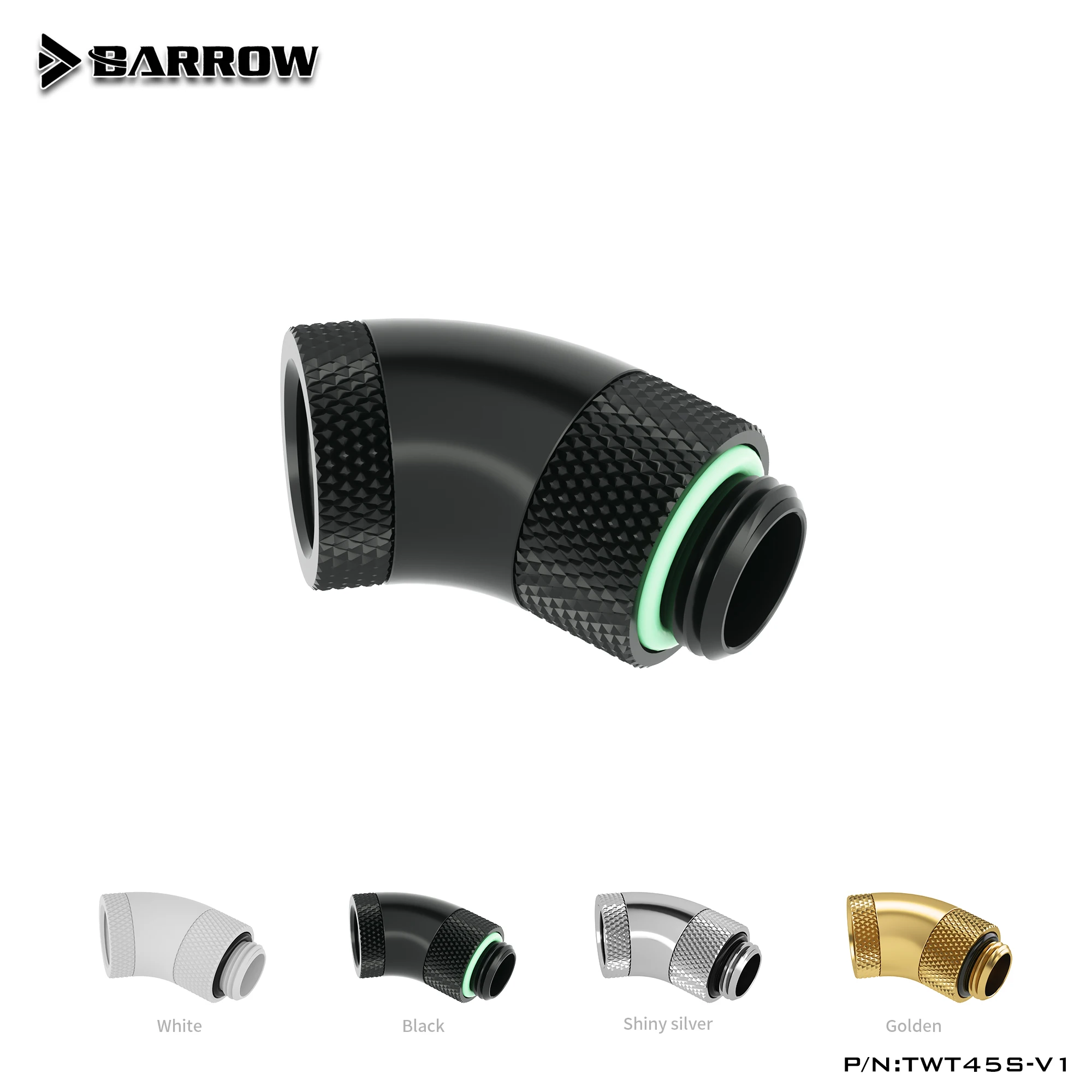 Barrow Black White Silver G1/4 Thread 45 Degrees Two Rotary Fitting Adapter Rotating 45 Degree Water Cooling Adapter TWT45S-V1
Barrow Black White Silver G1/4 Thread 45 Degrees Two Rotary Fitting Adapter Rotating 45 Degree Water Cooling Adapter TWT45S-V1