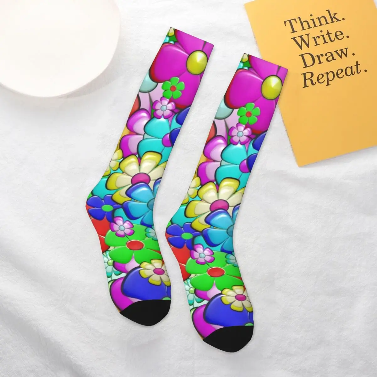 Hippie Retro Peace Socks Colorful Flower Print Training Quality Mid Stockings Large Chemical Fiber Funky Youth Socks
Hippie Retro Peace Socks Colorful Flower Print Training Quality Mid Stockings Large Chemical Fiber Funky Youth Socks
