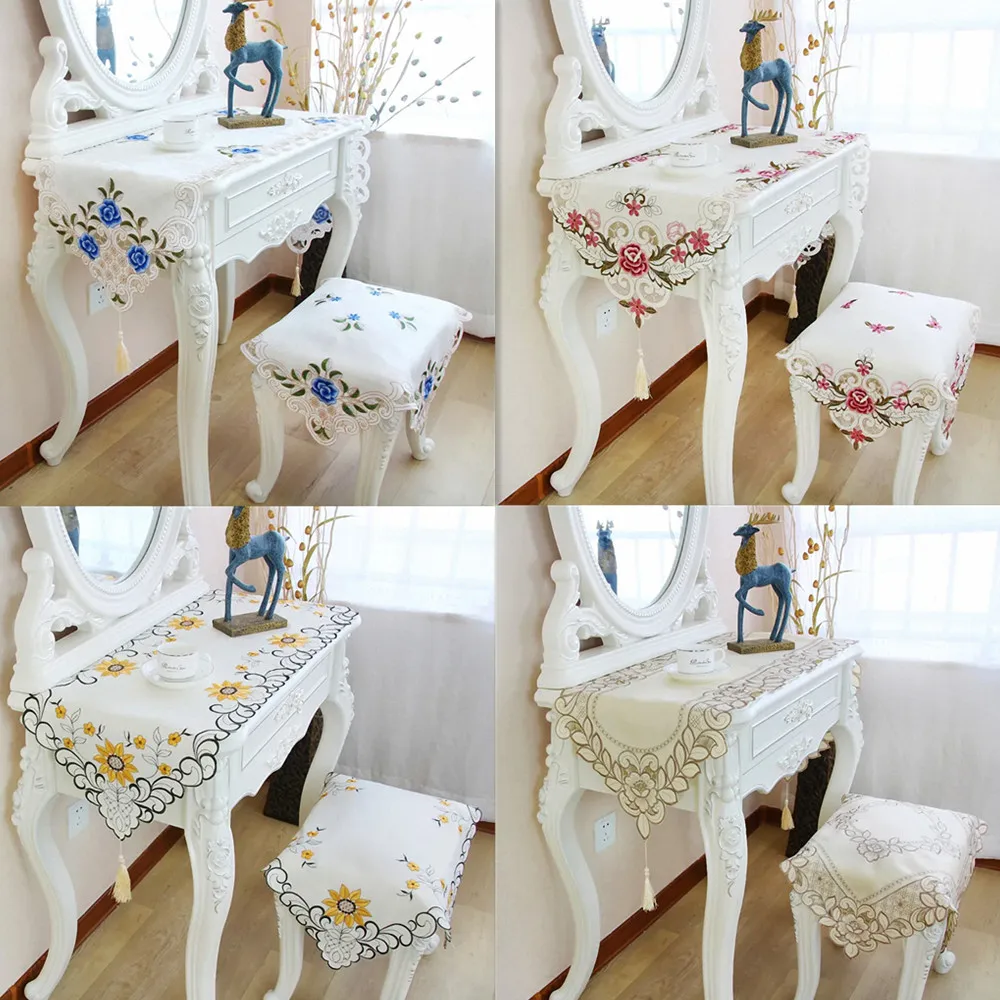 Pastoral Simple Table Runner Seat Cushion Elegant Floral Embroidered Lace Tablecloth European Openwork Table Cover Table Flag
Pastoral Simple Table Runner Seat Cushion Elegant Floral Embroidered Lace Tablecloth European Openwork Table Cover Table Flag
