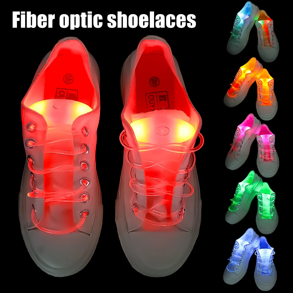 

1 Pair Colorful LED Flash Light Up Shoe Laces Party Disco Shoes Strap Glow Stick Shoelaces Boys Girls Multicolor Shoe Strings
