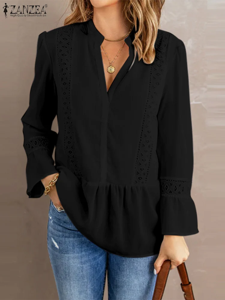 2023 ZANZEA Casual Holiday Ruffles Blouse Flare Sleeve Lace Patchwork Tops Spring V-Neck Loose Shirt Woman Elegant Tunic Chemise
2023 ZANZEA Casual Holiday Ruffles Blouse Flare Sleeve Lace Patchwork Tops Spring V-Neck Loose Shirt Woman Elegant Tunic Chemise