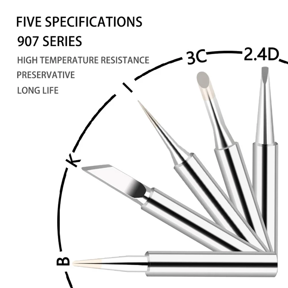 10pcs/set Durable Soldering Iron Tips I+B+K+2.4D+3C 900M-T Soldering Iron Pure Copper Lead-Free Equipment Power Tools Parts
10pcs/set Durable Soldering Iron Tips I+B+K+2.4D+3C 900M-T Soldering Iron Pure Copper Lead-Free Equipment Power Tools Parts