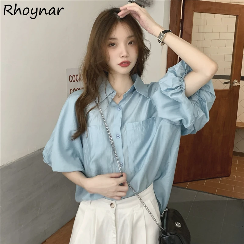 Shirts Women Puff Sleeve Cute French Style Летние Prevalent Pockets Ulzzang Students All-match Tender Street Wear Camisas Mujer
Shirts Women Puff Sleeve Cute French Style Летние Prevalent Pockets Ulzzang Students All-match Tender Street Wear Camisas Mujer