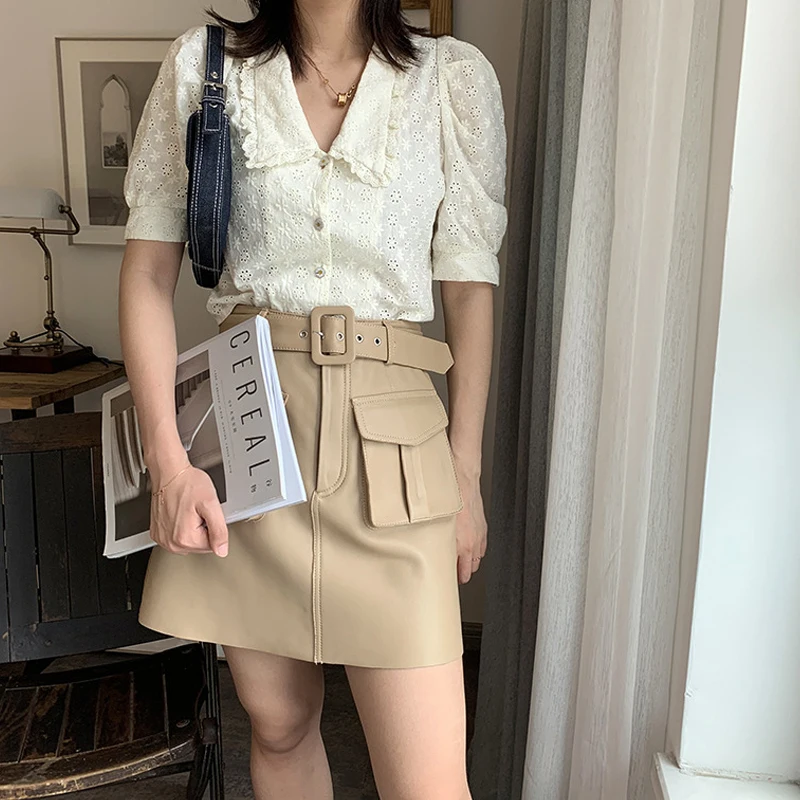 Spring and Autumn 100% Genuine Leather Women Sheepskin A-line Red Ins Super Fire Short Skirt High Waist Thin Hip Wrap Skirt
Spring and Autumn 100% Genuine Leather Women Sheepskin A-line Red Ins Super Fire Short Skirt High Waist Thin Hip Wrap Skirt