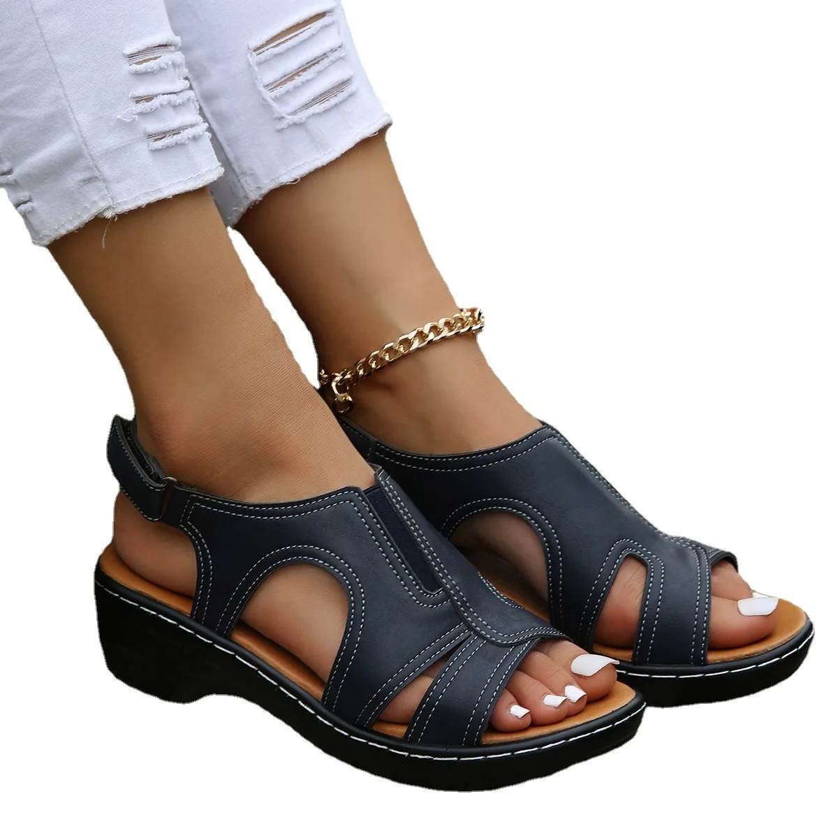 Summer Shoes of Women Fashion Peep Toe Casual Wedge Sandals Women's Plus Size Platform Ladies sandalias 2023 
Summer Shoes of Women Fashion Peep Toe Casual Wedge Sandals Women's Plus Size Platform Ladies sandalias 2023