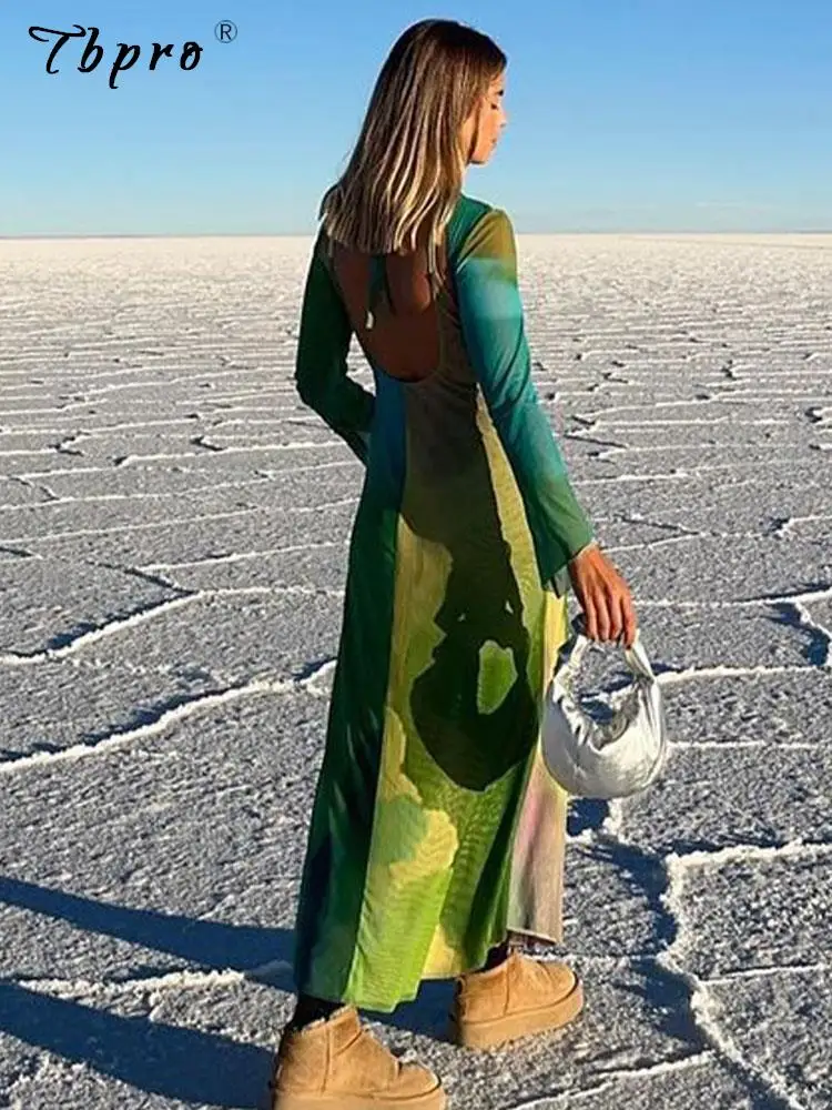 Платье-Макси женское с открытой спиной и контрастным принтом, модное элегантное пляжное праздничное платье на шнуровке с длинным рукавом
Платье-Макси женское с открытой спиной и контрастным принтом, модное элегантное пляжное праздничное платье на шнуровке с длинным рукавом