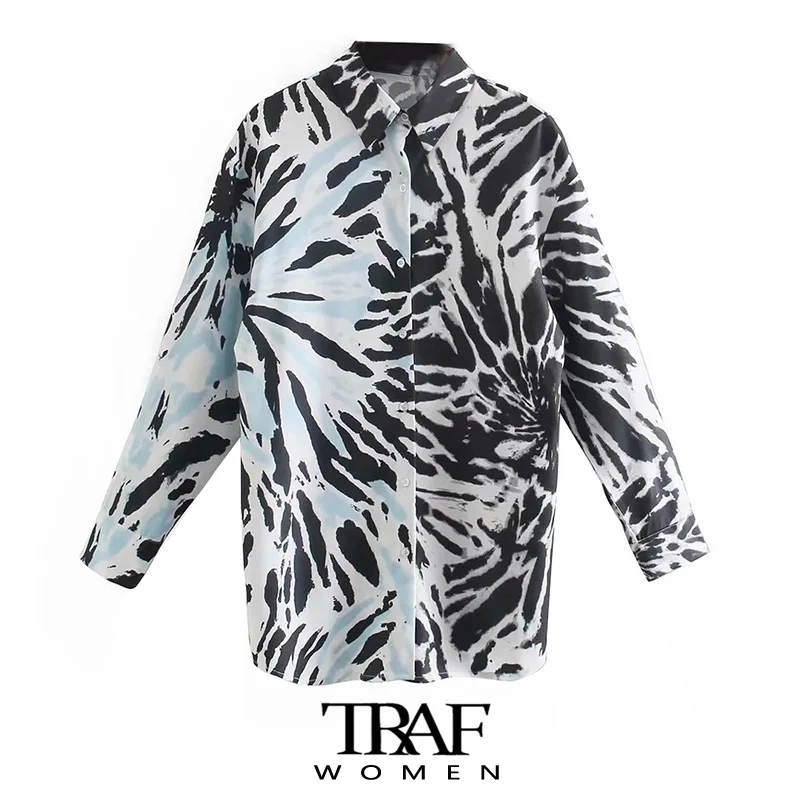 TRAF Women Fashion Contrast Print Loose Blouses Vintage Long Sleeve Button-up Female Shirts Blusas Chic Tops
TRAF Women Fashion Contrast Print Loose Blouses Vintage Long Sleeve Button-up Female Shirts Blusas Chic Tops