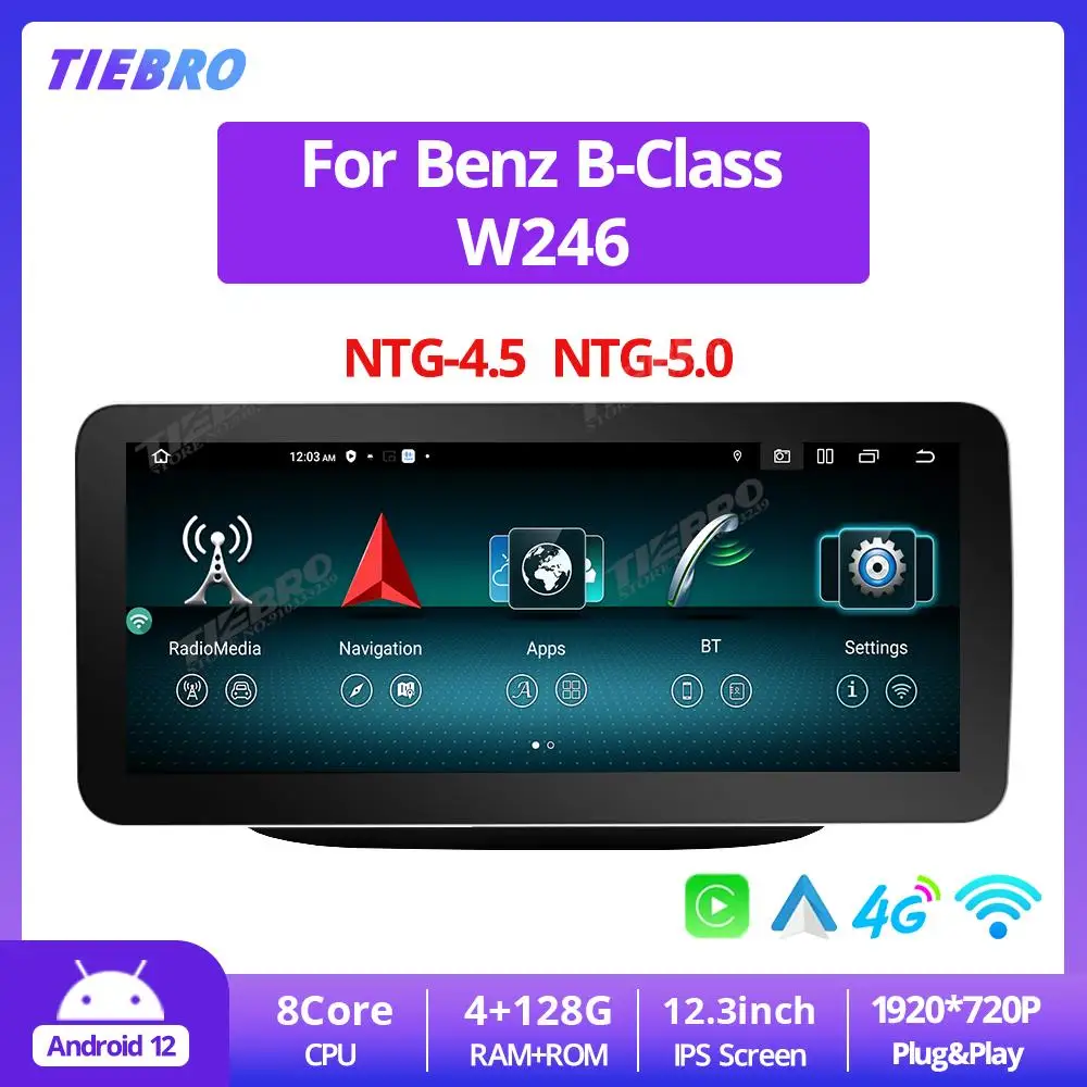 TIEBRO 12,3 ''беспроводной Apple Carplay автомобильный мультимедиа для Mercedes Benz B класса W246 11-18 экран дисплея Android Авто GPS Navi HU 
TIEBRO 12,3 ''беспроводной Apple Carplay автомобильный мультимедиа для Mercedes Benz B класса W246 11-18 экран дисплея Android Авто GPS Navi HU
