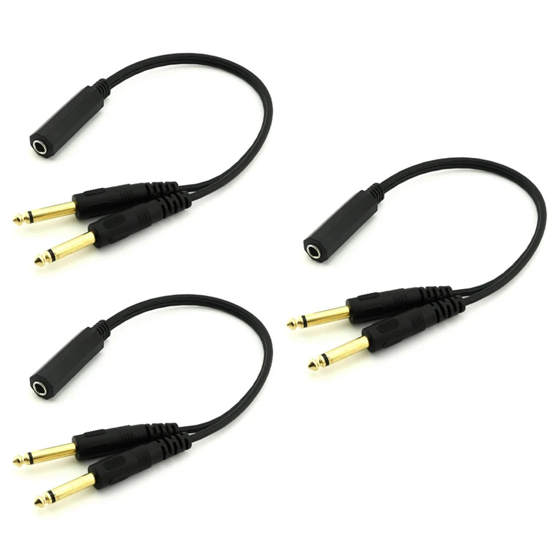 3Pc 6.35Mm 1/4 Inch Stereo TRS Female To 2 Dual 6.35Mm Mono TS Male Y Splitter Cable
3Pc 6.35Mm 1/4 Inch Stereo TRS Female To 2 Dual 6.35Mm Mono TS Male Y Splitter Cable