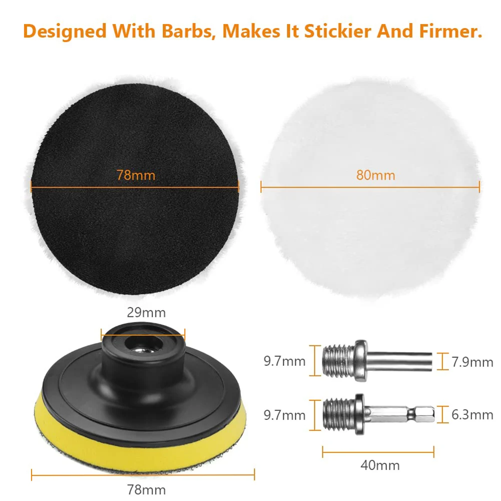 8 In1 Buffing Pad Kit Wool Polishing Pads M14 Drill Adapter URAQT Polishing Pads For Glass Cleaning Home Auto Repair Grooming
8 In1 Buffing Pad Kit Wool Polishing Pads M14 Drill Adapter URAQT Polishing Pads For Glass Cleaning Home Auto Repair Grooming