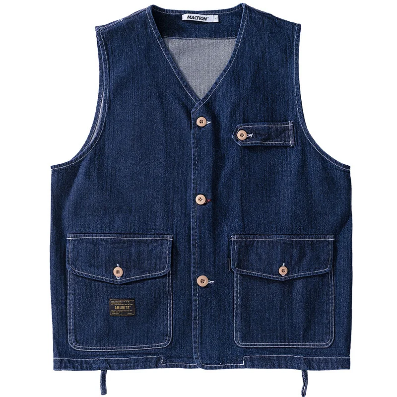 2022 Korean Fashion Denim Vest Mens Solid Casual Waistcoat with Multi Pockets V-Neck Classic Fishing Vest Sleeveless Jacket
2022 Korean Fashion Denim Vest Mens Solid Casual Waistcoat with Multi Pockets V-Neck Classic Fishing Vest Sleeveless Jacket