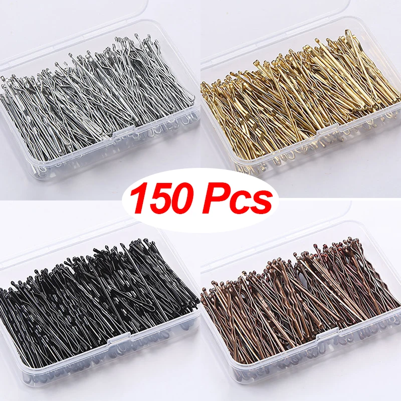 

150Pcs/Box Metal Hair Clips Wedding Women Hairpins Girls Hairstyle Barrette Curly Wavy Grips Bobby Pins Styling Hair Accessories