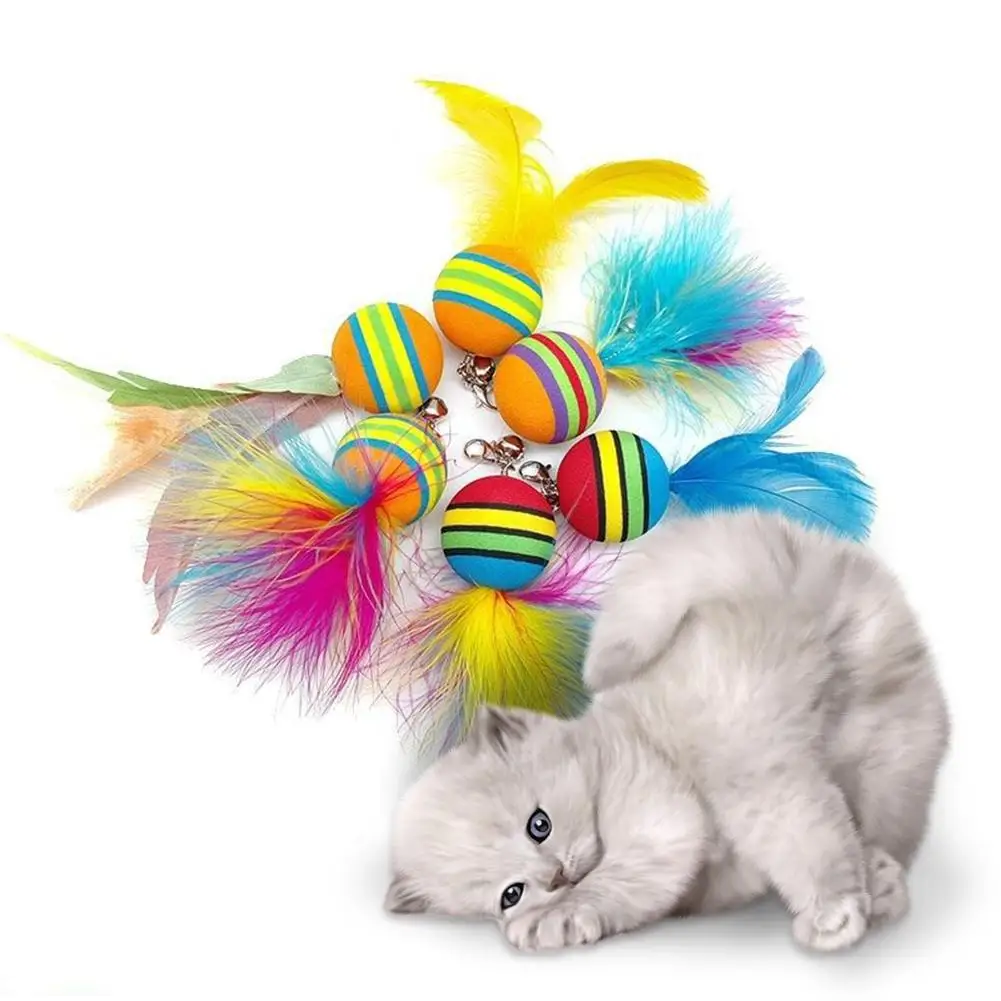 NEW Funny Pet Cat Teaser Stick Colorful Stripes Feathers Ball Replacement Head Accessories With Bell
NEW Funny Pet Cat Teaser Stick Colorful Stripes Feathers Ball Replacement Head Accessories With Bell