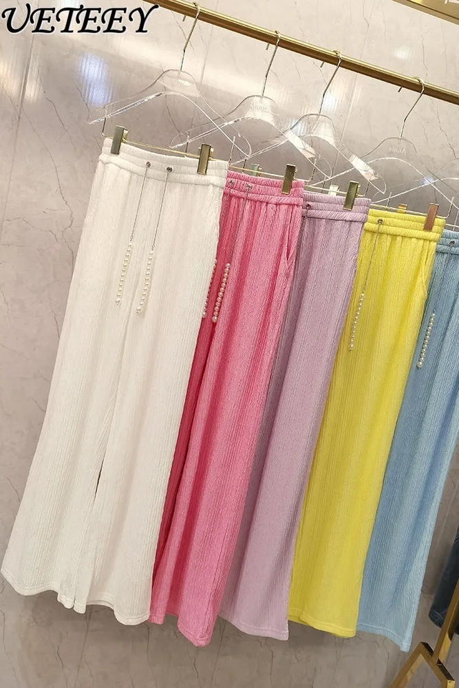 New Heavy Industry Pearl Chain High Quality Western Style Loose Casual Trousers Affordable Luxury Fashion Wide Leg Pants
New Heavy Industry Pearl Chain High Quality Western Style Loose Casual Trousers Affordable Luxury Fashion Wide Leg Pants