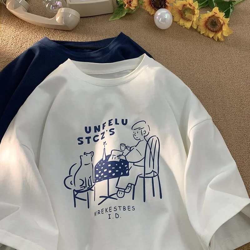 Japanese Harajuku Cute Cartoon Print T Shirts Hip Hop Oversized Short Sleeve Tops Summer Cotton Couples Kawaii Tees Loose Casual
Japanese Harajuku Cute Cartoon Print T Shirts Hip Hop Oversized Short Sleeve Tops Summer Cotton Couples Kawaii Tees Loose Casual