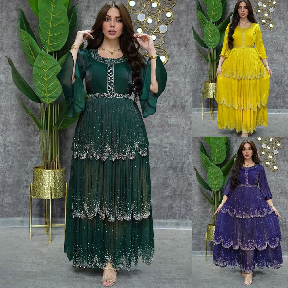 Muslim Dress Abayas Women Spring Party Arab Layered Dress Morocco Ramadan Abaya Dubai Turkey Islam Kaftan Musulmane Vestidos
Muslim Dress Abayas Women Spring Party Arab Layered Dress Morocco Ramadan Abaya Dubai Turkey Islam Kaftan Musulmane Vestidos