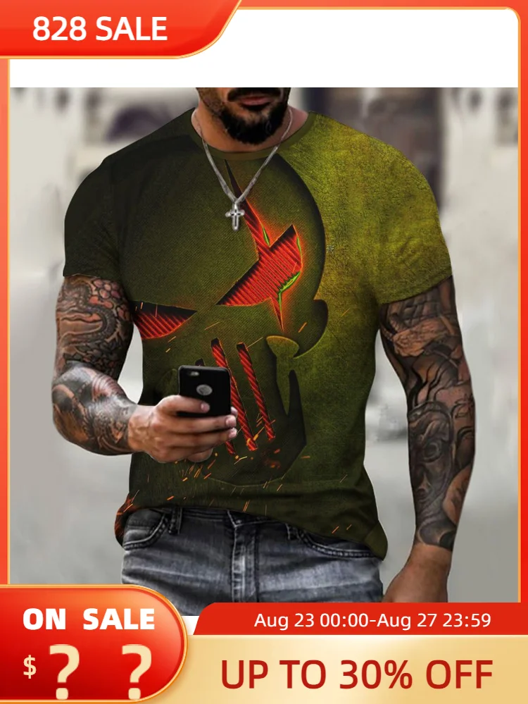 2023 summer new product skull series 3d digital printing casual short-sleeved T-shirt
2023 summer new product skull series 3d digital printing casual short-sleeved T-shirt 