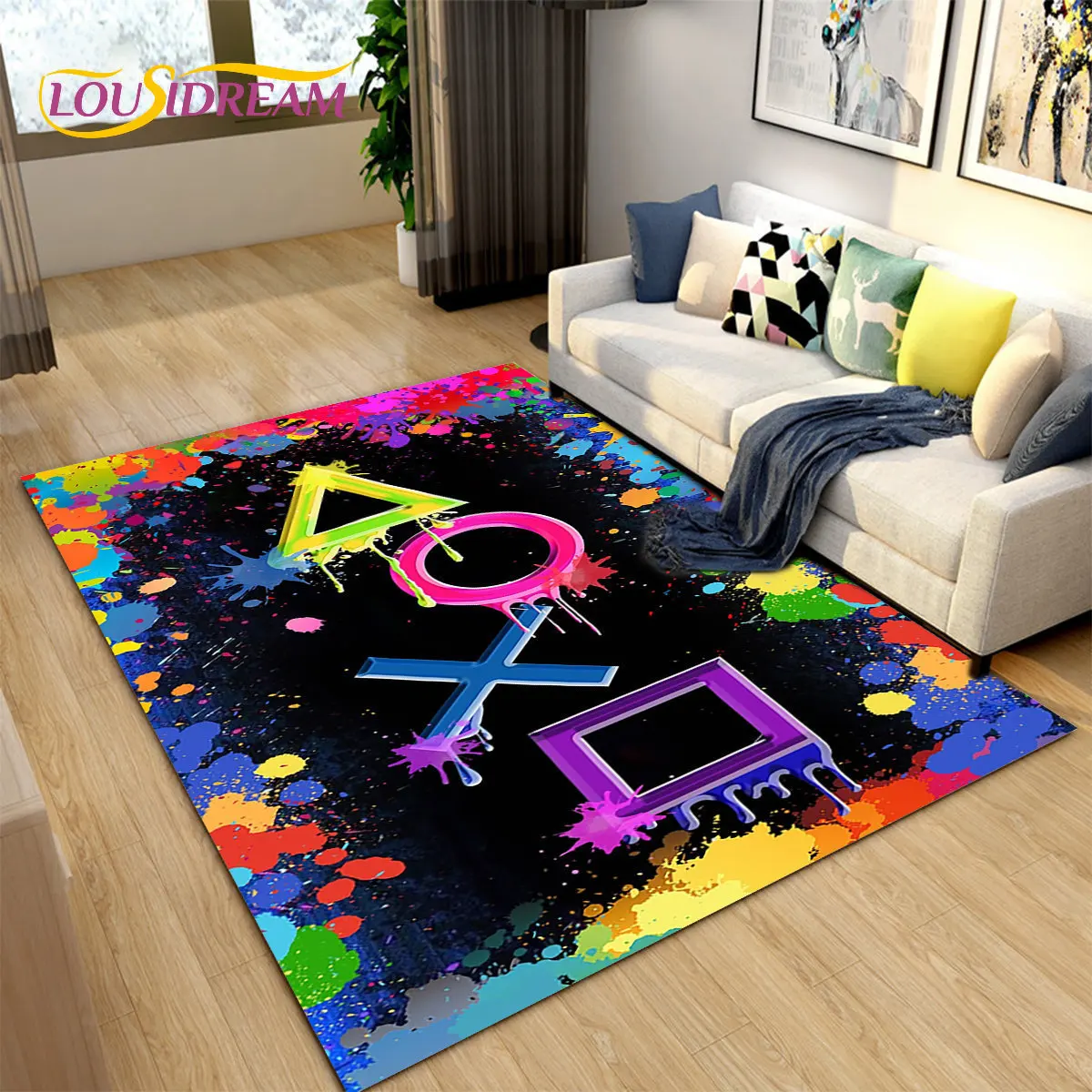 Cartoon Gamer Game Controller Area Rug Large,Carpets Rug for Living Room Children's Room,Kids Play Crawl Non-slip Floor Mat Gift 
Cartoon Gamer Game Controller Area Rug Large,Carpets Rug for Living Room Children's Room,Kids Play Crawl Non-slip Floor Mat Gift