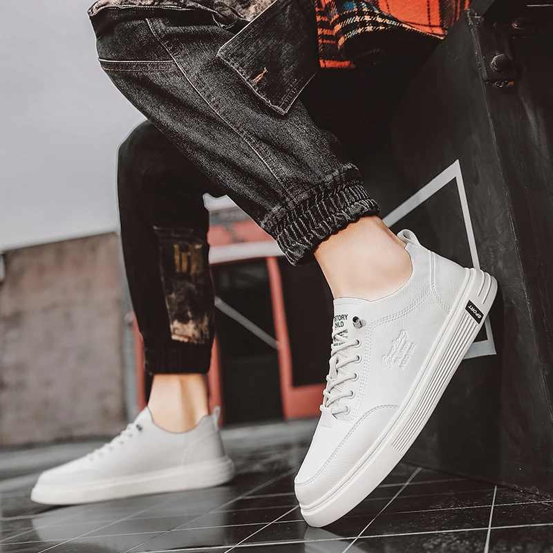 Кроссовки мужские с эластичной резинкой, кожаные, белые, для отдыха, летняя Уличная обувь, корейский стиль
Кроссовки мужские с эластичной резинкой, кожаные, белые, для отдыха, летняя Уличная обувь, корейский стиль